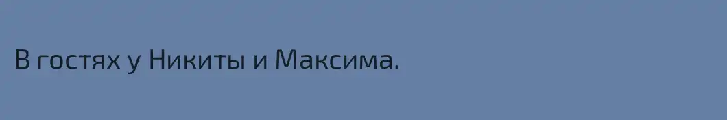 В гостях у Никиты и Максима.